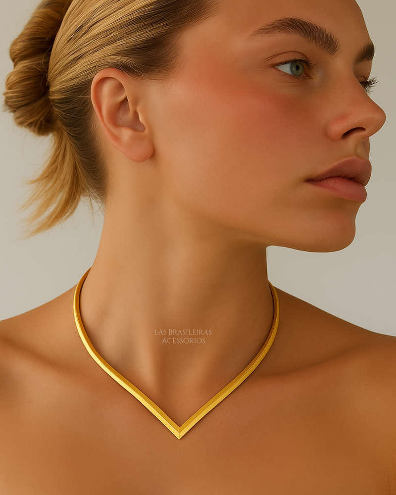 Colar Choker Dourada