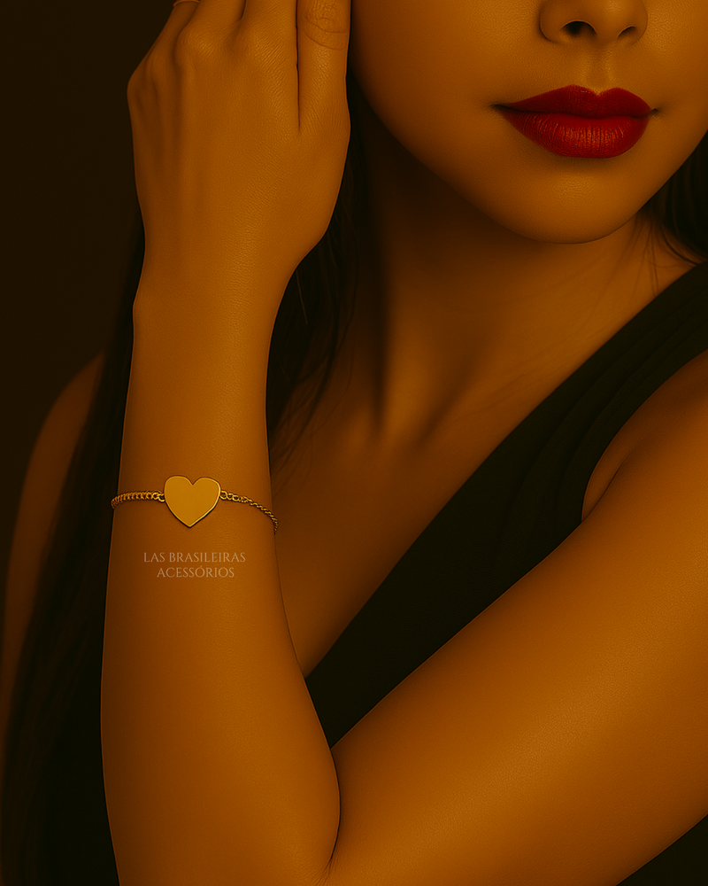Pulseira Coração Dourado