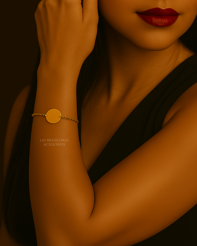 Pulseira Circular com Furo Dourado