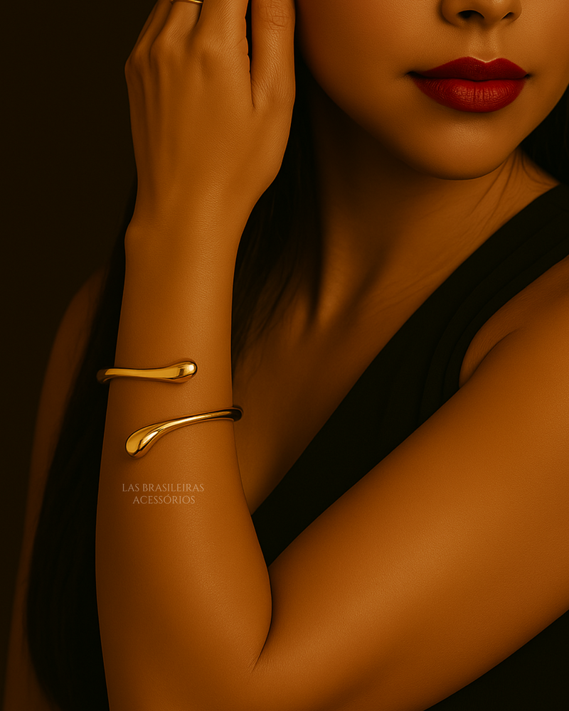 Pulseira Bracelete Gota Dourado