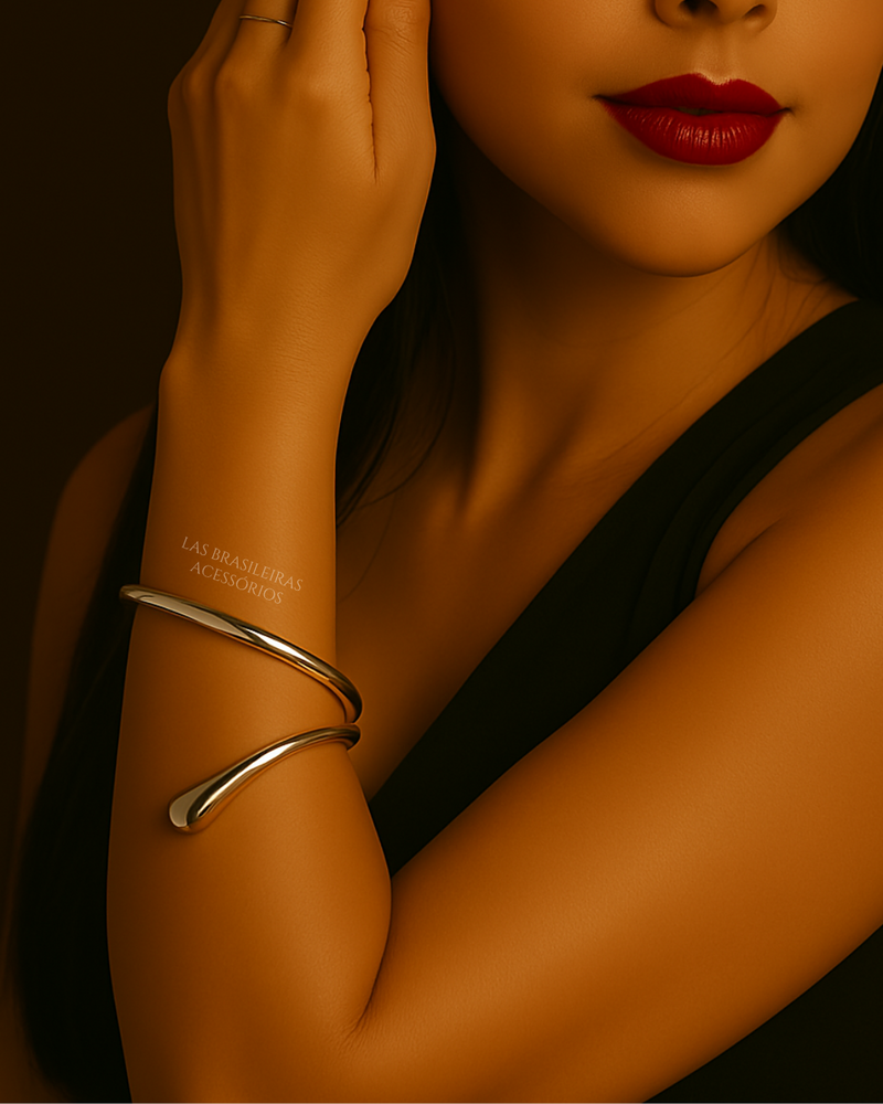Pulseira Bracelete Gota Prata