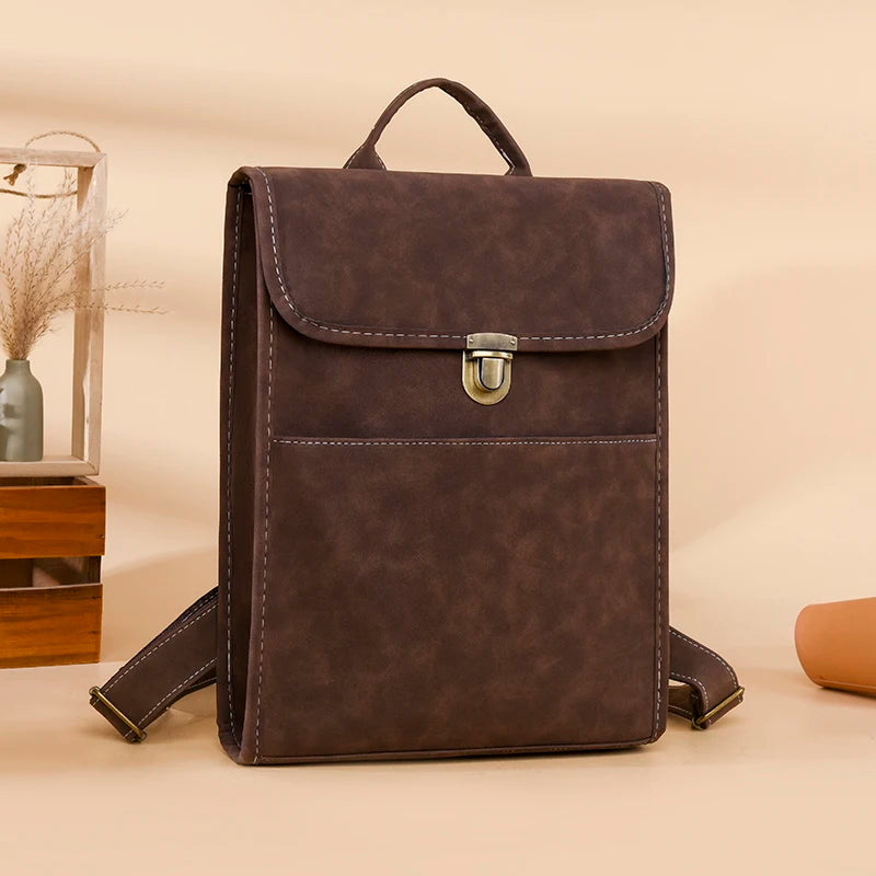 Mochila Casual Couro para Notebook Marrom