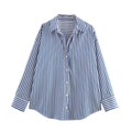 Camisa Casual Listrada Azul Escuro