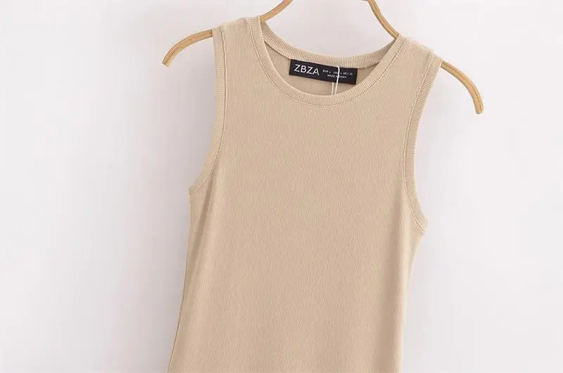 Vestido Longo Simples Casual Cáqui