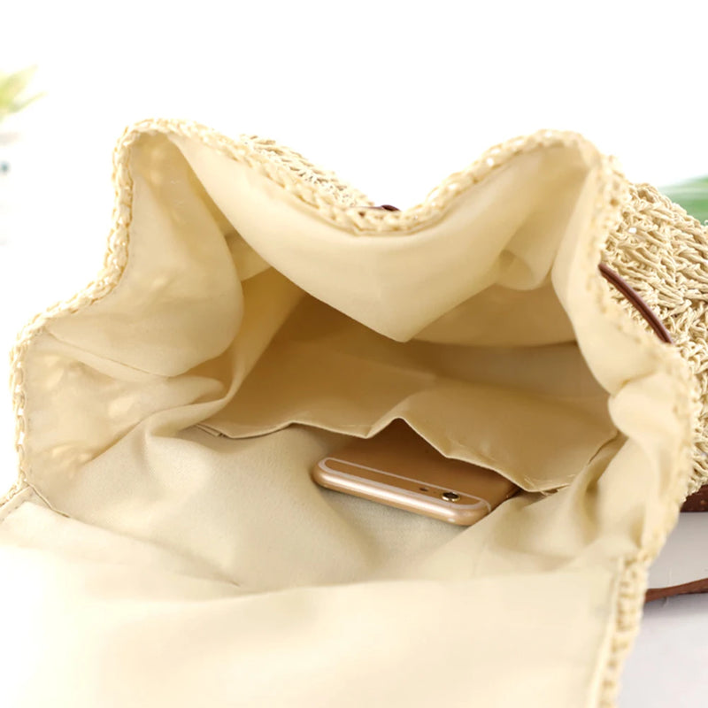 Mochila de Palha Bege