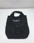 Bolsa de Palha Ráfia Paris Milano Preto