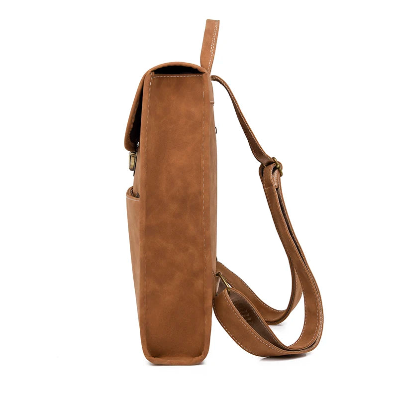 Mochila Casual Couro para Notebook Bege