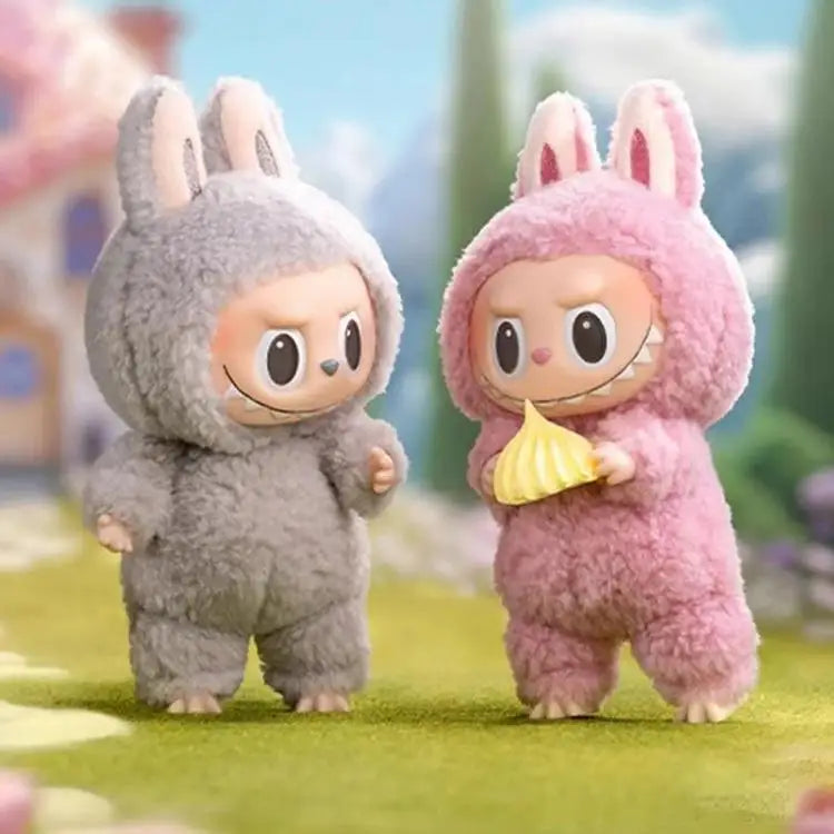 Labubu Boneca de Pé Bege Rosa