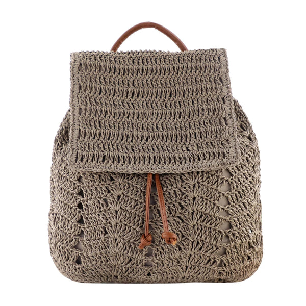 Mochila de Palha Cinza