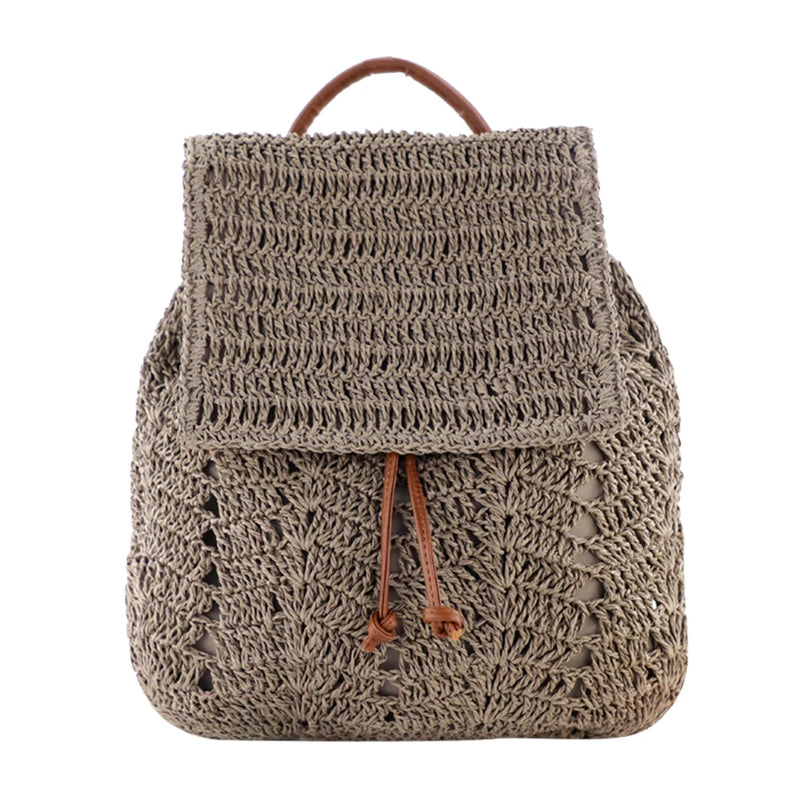 Mochila de Palha Cinza
