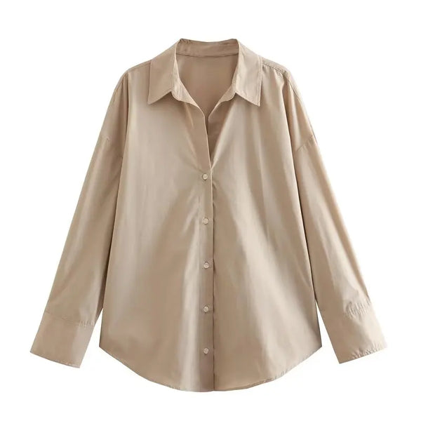 Camisa Casual Listrada Cáqui