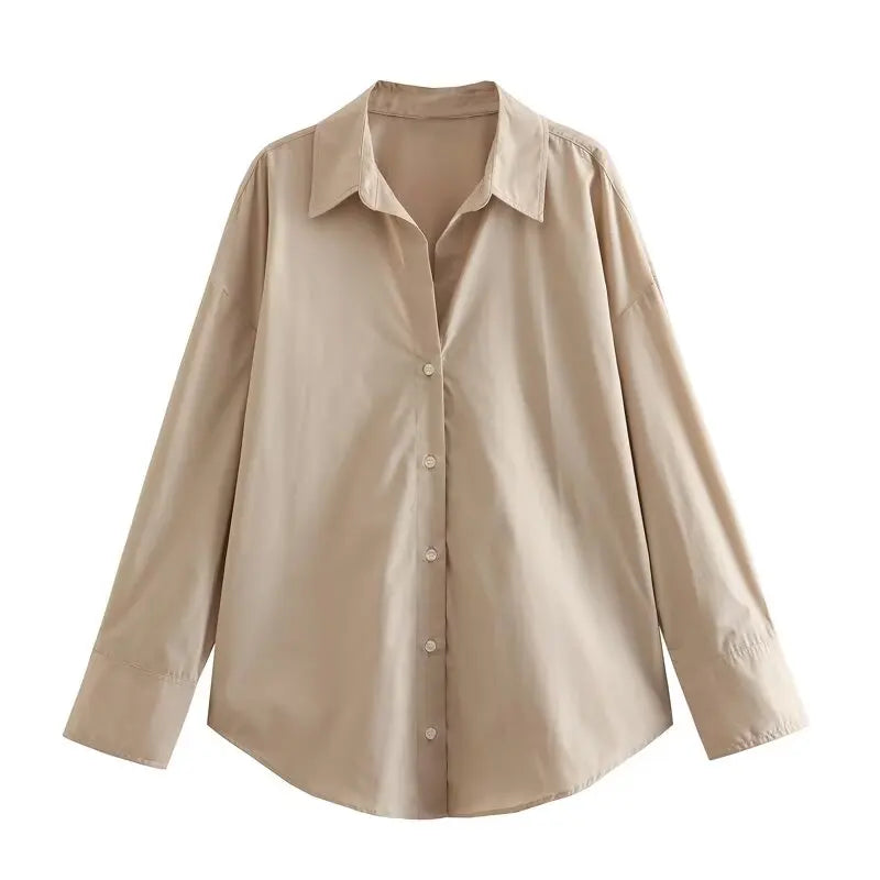 Camisa Casual Listrada Cáqui