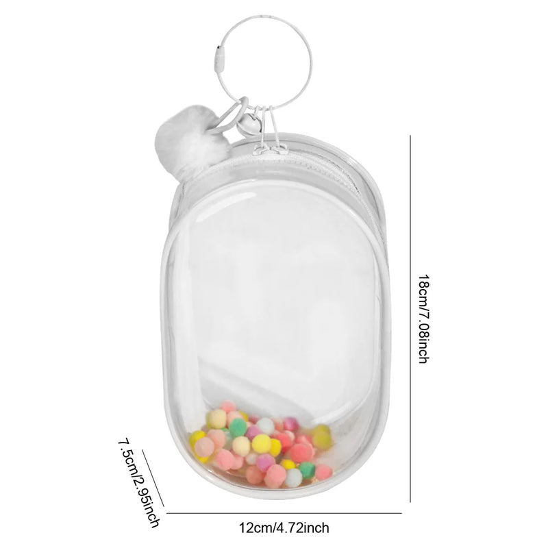For Labubu V1 V2 Transparent Protective Cover Monster Toy Elf Doll Storage Box Dustproof Hanging Plush Doll Bag Display Cover