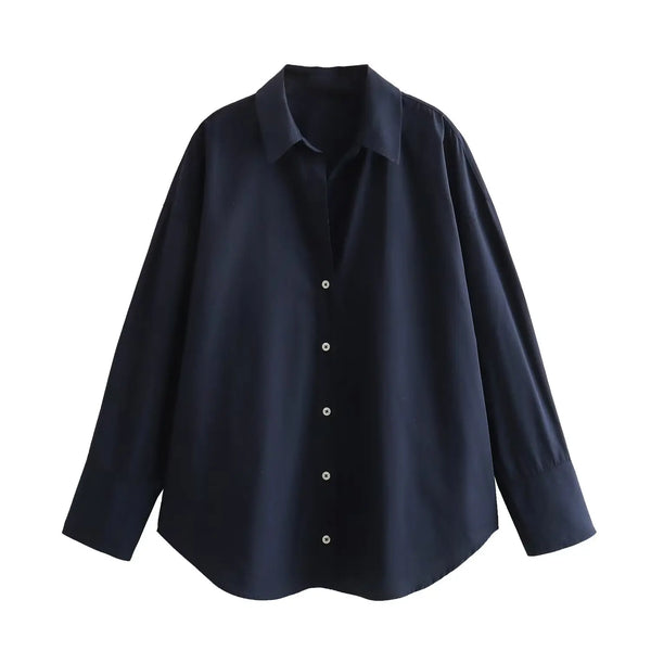 Camisa Casual Listrada Azul Marinho