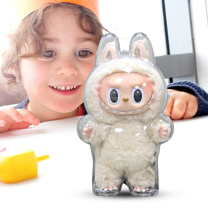 For Labubu V1 V2 Transparent Protective Cover Monster Toy Elf Doll Storage Box Dustproof Hanging Plush Doll Bag Display Cover