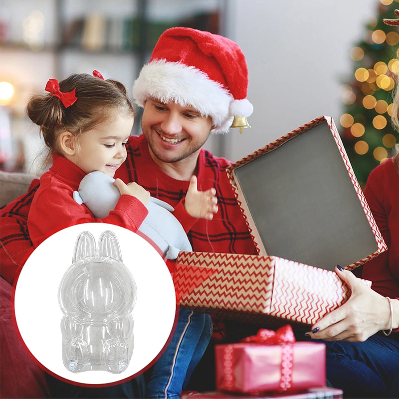 For Labubu V1 V2 Transparent Protective Cover Monster Toy Elf Doll Storage Box Dustproof Hanging Plush Doll Bag Display Cover
