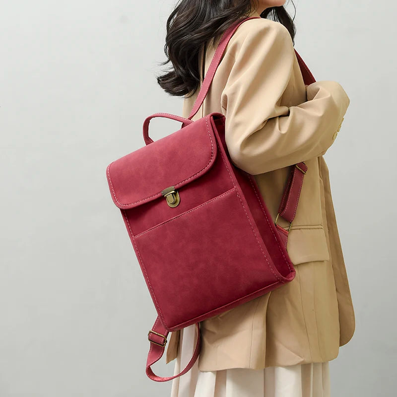 Mochila Casual Couro para Notebook Vermelho