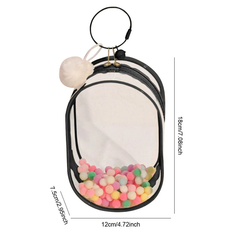 For Labubu V1 V2 Transparent Protective Cover Monster Toy Elf Doll Storage Box Dustproof Hanging Plush Doll Bag Display Cover