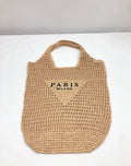 Bolsa de Palha Ráfia Paris Milano Cáqui