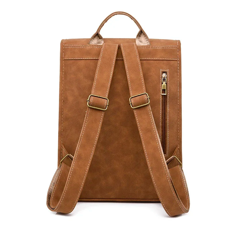 Mochila Casual Couro para Notebook Bege