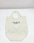 Bolsa de Palha Ráfia Paris Milano Branco