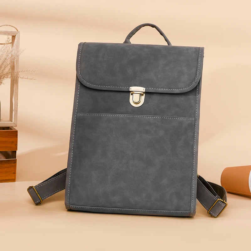 Mochila Casual Couro para Notebook Cinza