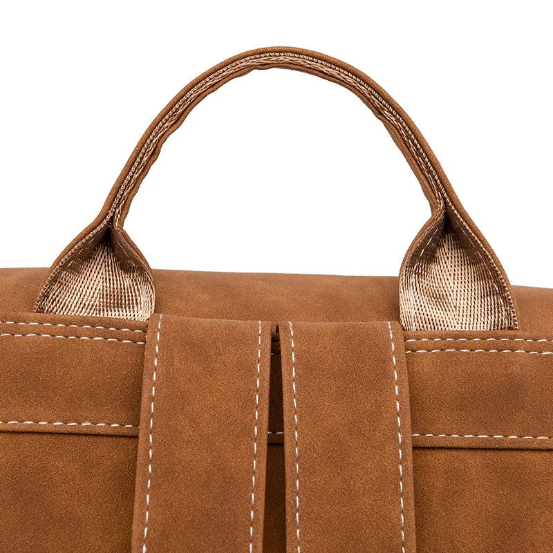 Mochila Casual Couro para Notebook Bege