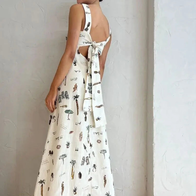 Vestido Longo Branco com Preto