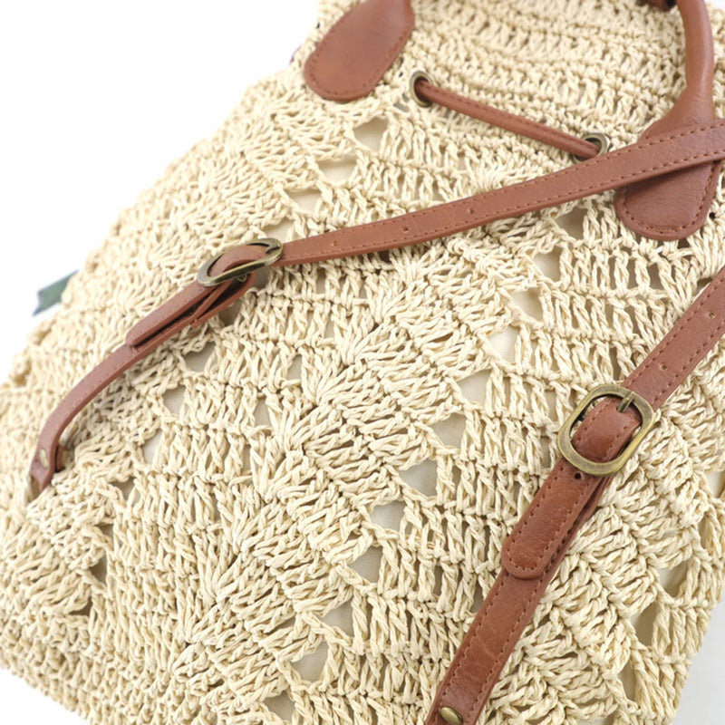 Mochila de Palha Bege