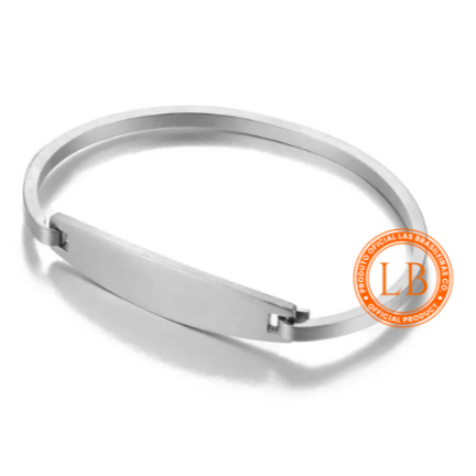 Pulseira Bracelete Base Arredondada Prata