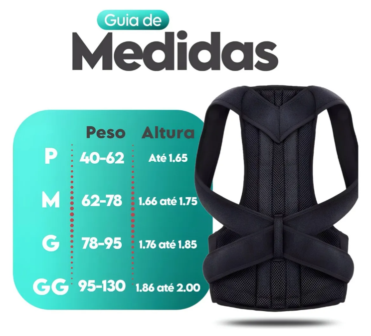 Corretor Postura Feminino Masculino Colete Alinhador Coluna