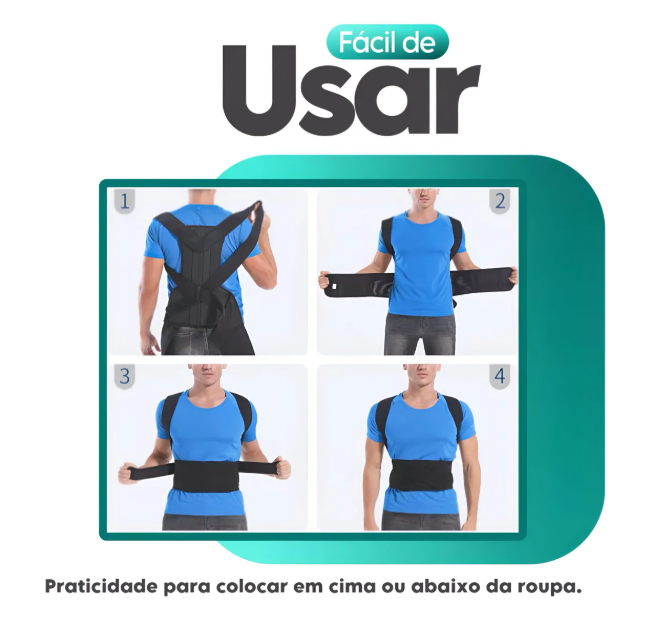 Corretor Postura Feminino Masculino Colete Alinhador Coluna