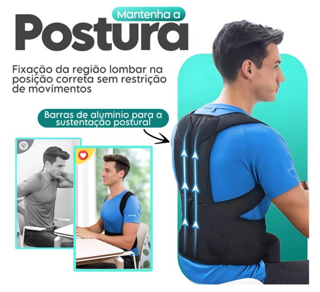 Corretor Postura Feminino Masculino Colete Alinhador Coluna
