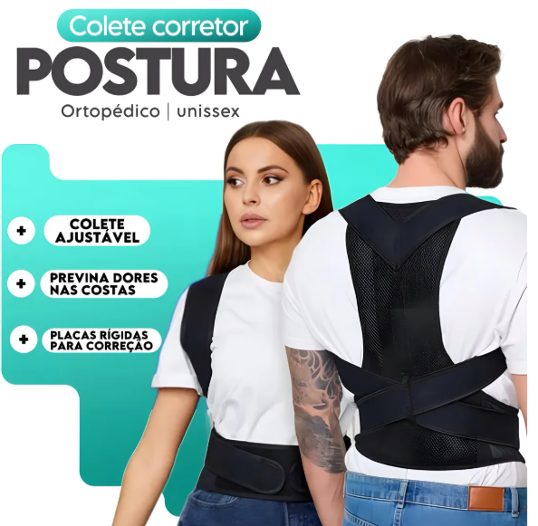 Corretor Postura Feminino Masculino Colete Alinhador Coluna