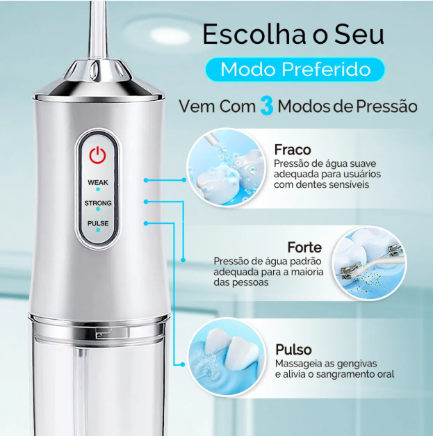 Jato Dágua Limpador De Próteses Fixas Móveis Dentes Gengiva