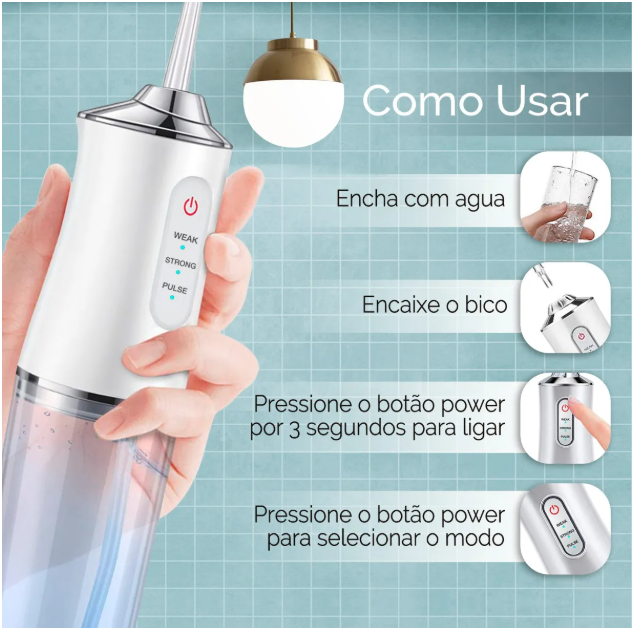 Jato Dágua Limpador De Próteses Fixas Móveis Dentes Gengiva