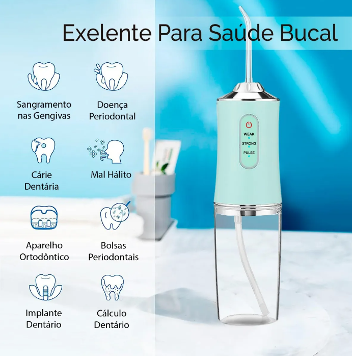 Jato Dágua Limpador De Próteses Fixas Móveis Dentes Gengiva