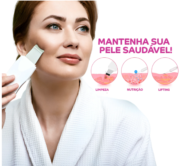 Limpador Facial Peeling Ultrassônico Removedor de Cravos e Espinhas